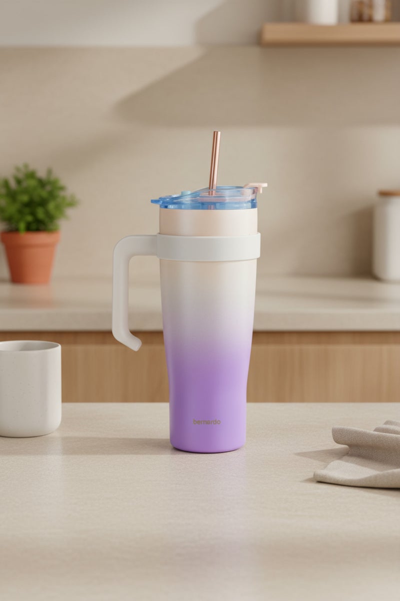 Bernardo Alto Thermos Cup with Straw Pink 1000ml (Made in Turkey) - Image 3